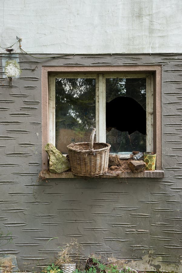 Old House broken Window stock image. Image of broken 61460365