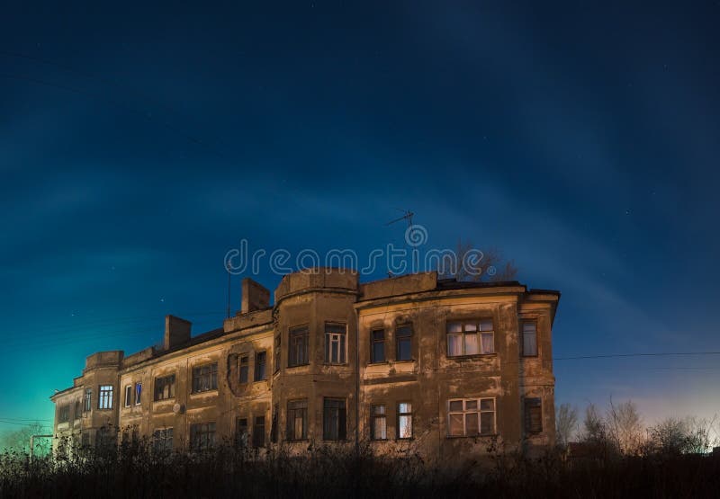 Old house at night