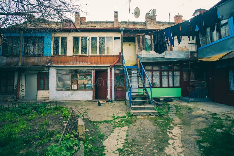 Old house in old city, Poverty in the cities of eastern Europe