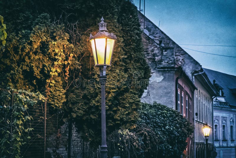 Old houses and lights, analog filter