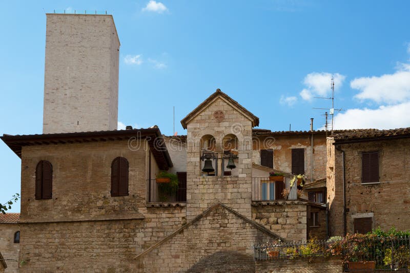 Old houses in Perugia stock image. Image of landmark 63783663