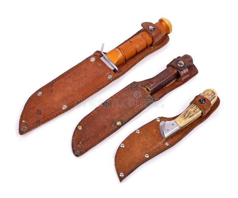 Old hunting knife stock photo. Image of assault, case 23628386