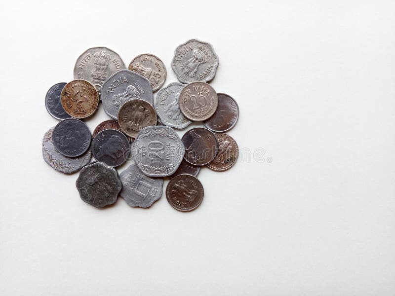 Old Indian Currency Coins royalty free stock photos Old Indian Currency Coins royalty free stock photos