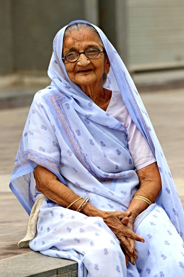 Old Indian Woman. Photographing October 25, 2015 in Ahmedabad, India