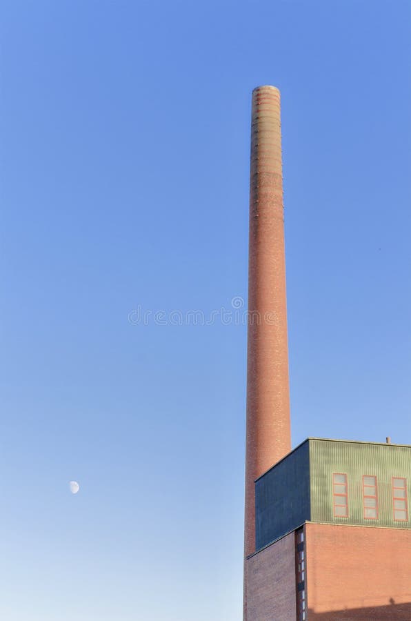 Old industrial brick chimney