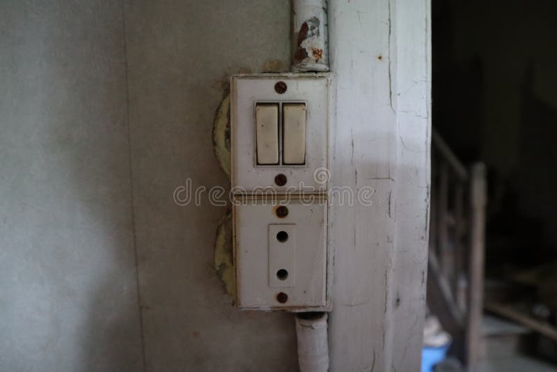 Old Industrial Light Switch Haunted House Stock Image Image of light