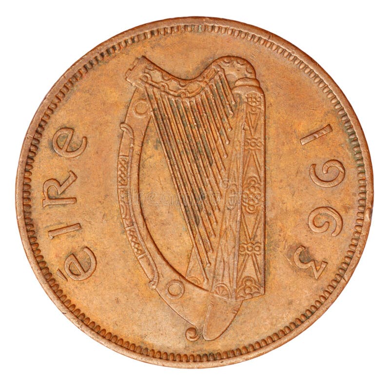 Old Irish Coin of Hen Penny 1d of 1963 Stock Photo Image of retro