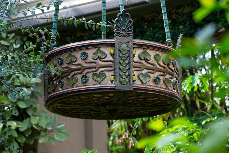 Old iron pendant light decoration lamp retro stock photo