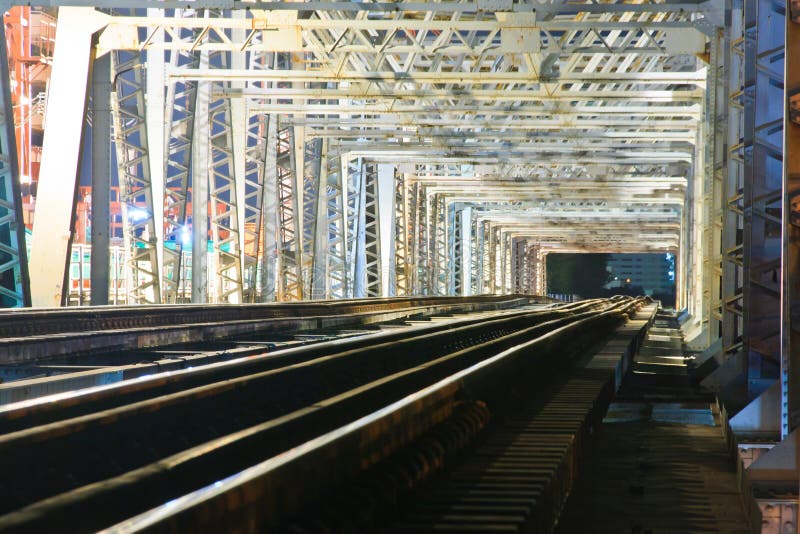 Old iron railway bridge. stock photos Old iron railway bridge. stock photos