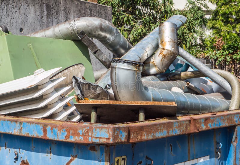 Iron Scrap Metal Compacted To Recycle Stock Image Image of factory