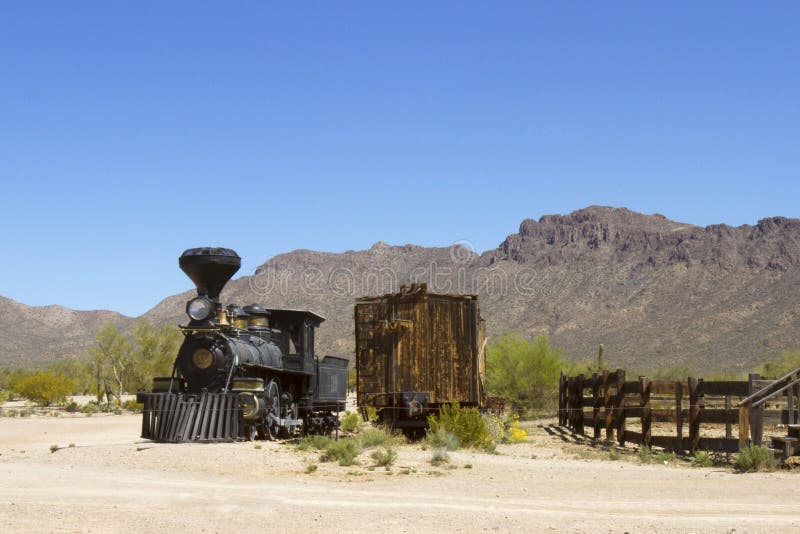 Old Iron Train in Desert West