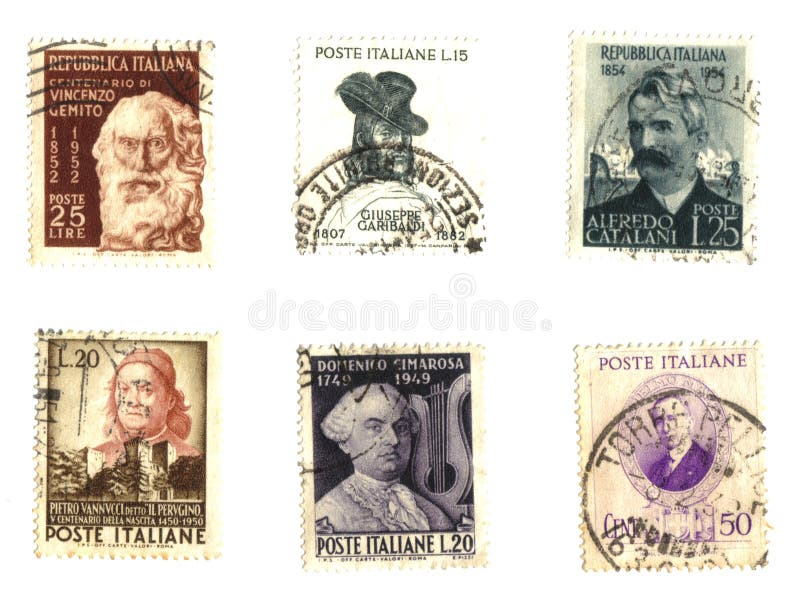 Old italian stamps (famous men)