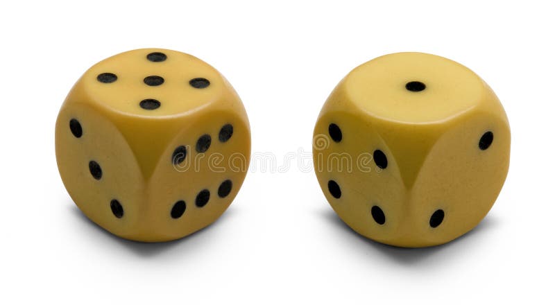 Old ivory dice (clipping path)
