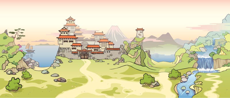 Old Japanese castle royalty free illustration