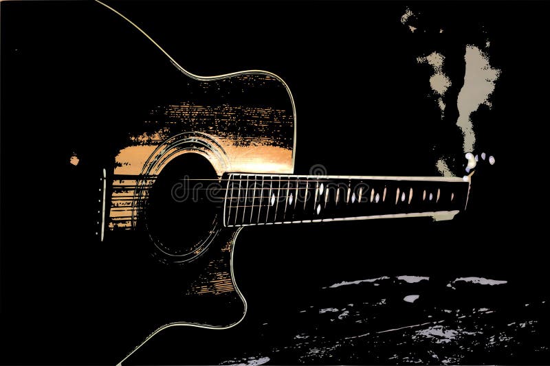 an old jazz guitar vector illustration an old jazz guitar vector illustration