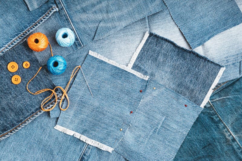 Old Jeans Upcycling Idea. Crafting with Denim, Recycling Old Clothers ...