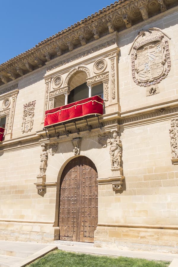 Old justice house and jail facade detail, now City Hall, Baeza