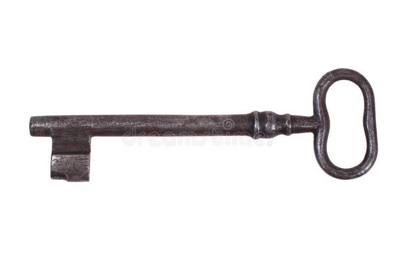 Old key isolated stock photography