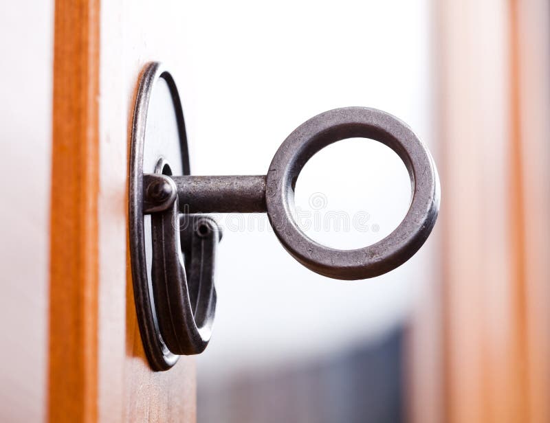 Old Key In The Closet Door Lock Closeup Stock Photo, Picture and Royalty  Free Image. Image 39500374.