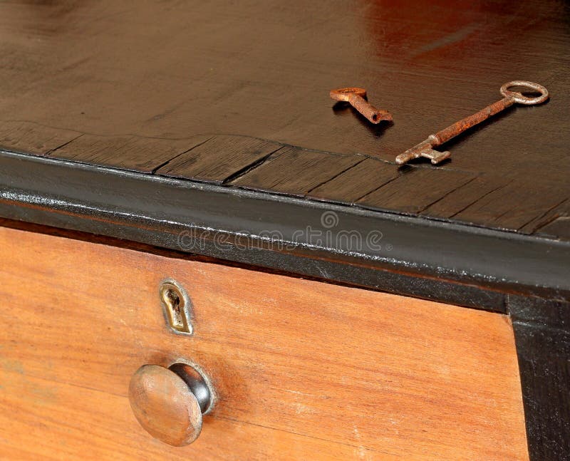 Antique Dresser with Mirror Isolated. Stock Image Image of brown