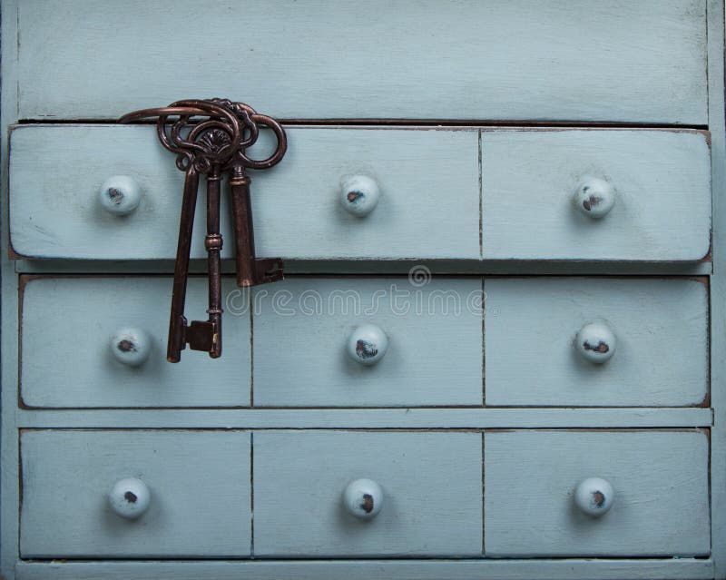 Old Keys Inside a Drawer in a Dresser Stock Photo Image of drawers