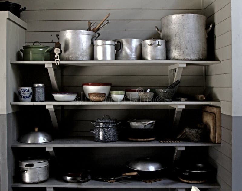 Old pots and pans stock image. Image of antique, style 4241137