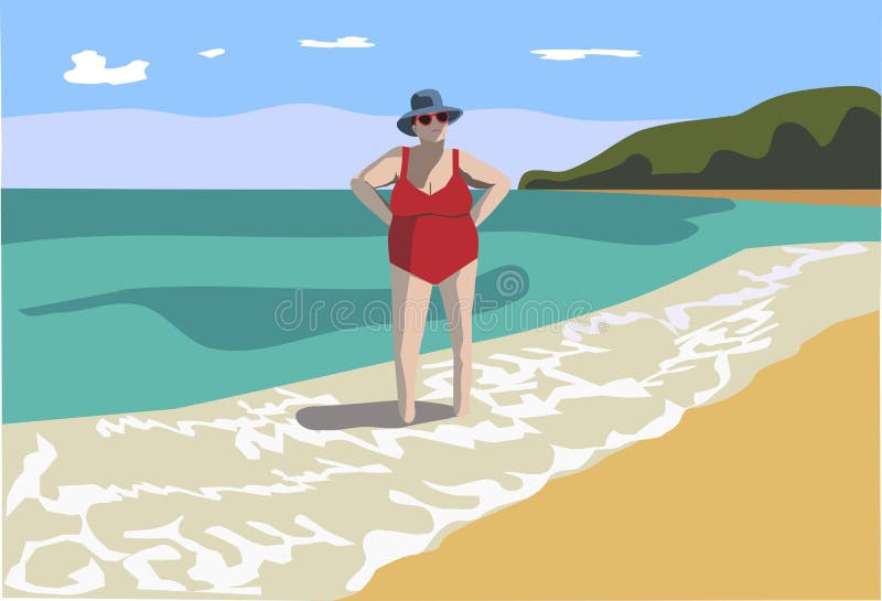 Old Lady Beach Stock Illustrations 364 Old Lady Beach Stock