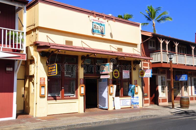 Old Lahaina Storefronts, Maui Editorial Photography Image of coast