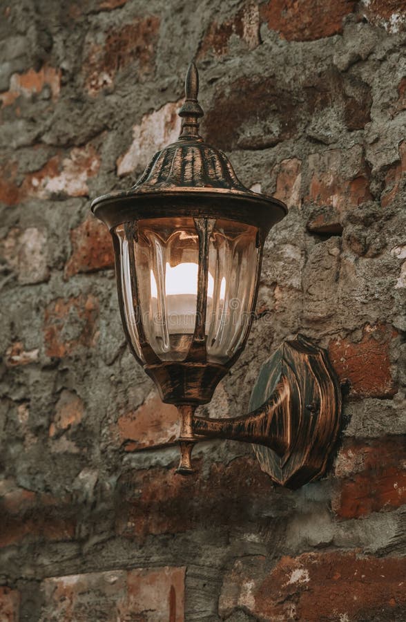 Old Lantern on a Stone Wall Stock Image Image of antique, wall 148129547
