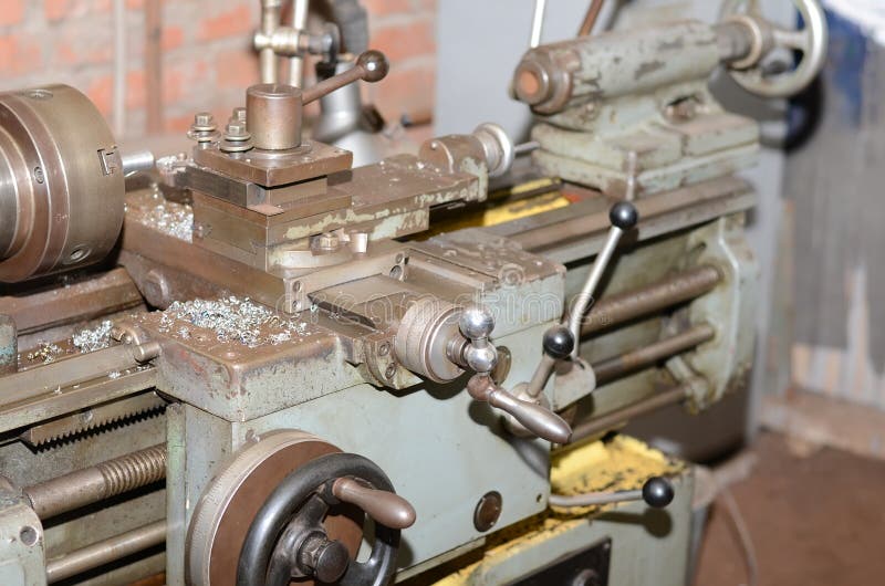 Old lathe. stock photo. Image of instrument, turning 31692524