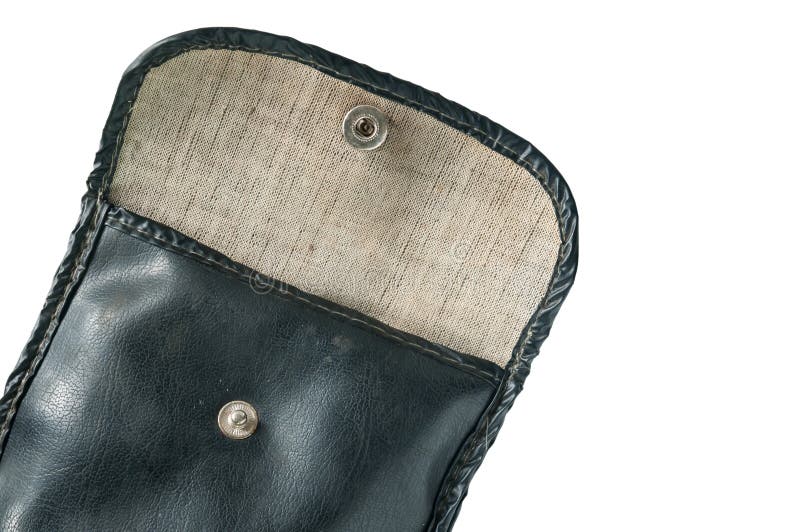 Old leather bag stock image. Image of pocket, isolated 33984013