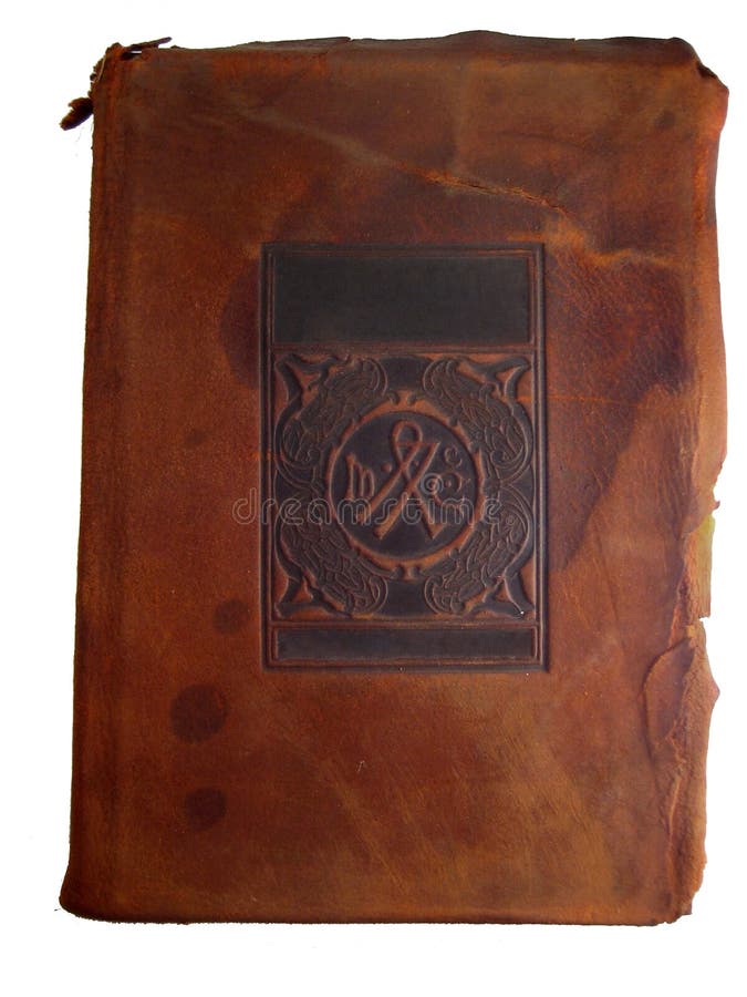 Old leather book cover