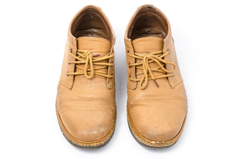 Old leather shoes royalty free stock images