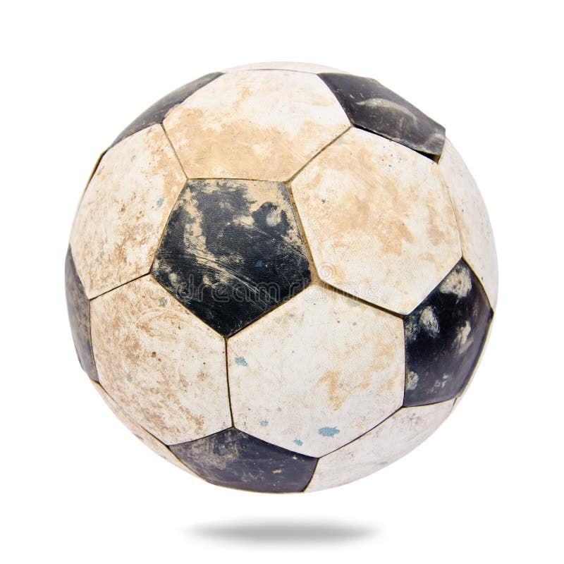 Old leather soccer ball stock photo. Image of soccer 43002716