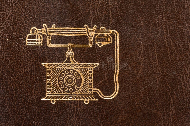 Old leather telephone book