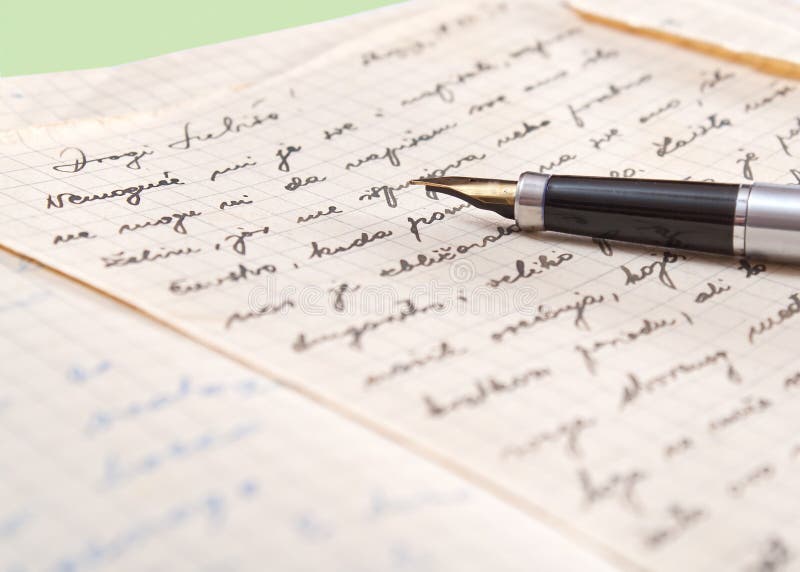 Old Letter and Fountain Pen Stock Photo Image of letter, handwriting