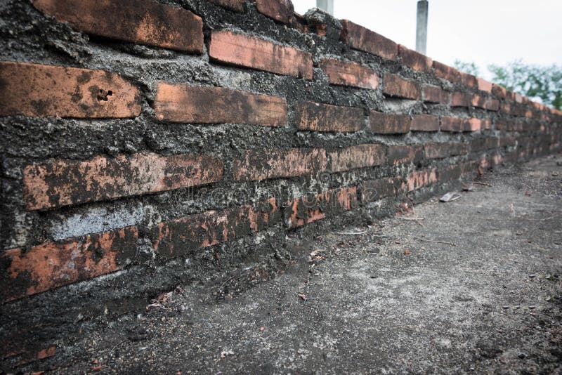 Old lichen brick wall