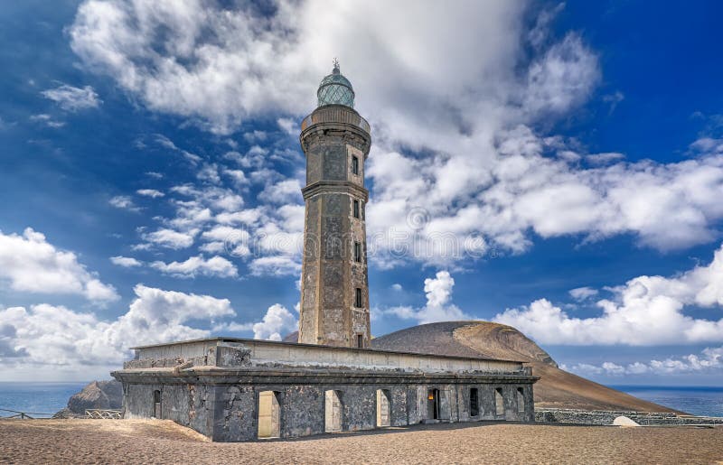 Old Lighthouse of Ponta dos Capelinhos Faial Island, Azores - HDR image