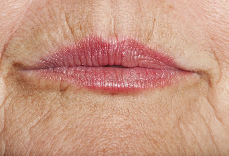 Old Lips With Wrinkled Skin Stock Photo - Image of lips, texture: 25157350