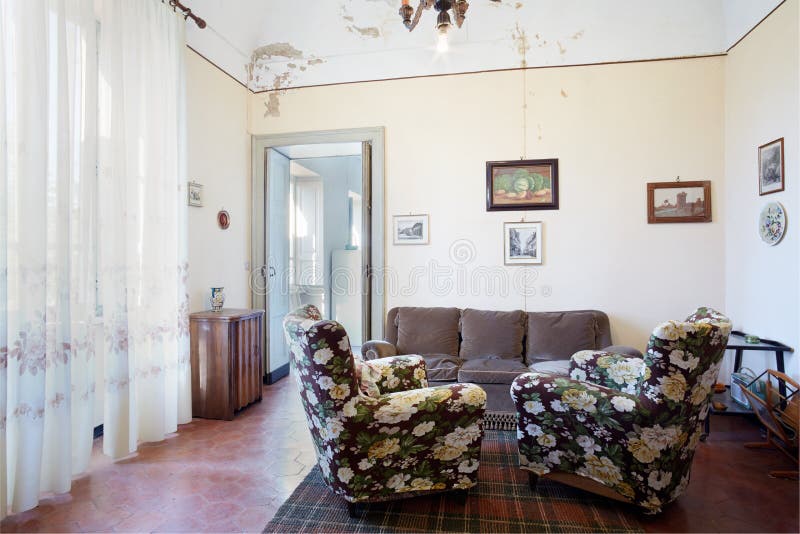 Old living room in country house