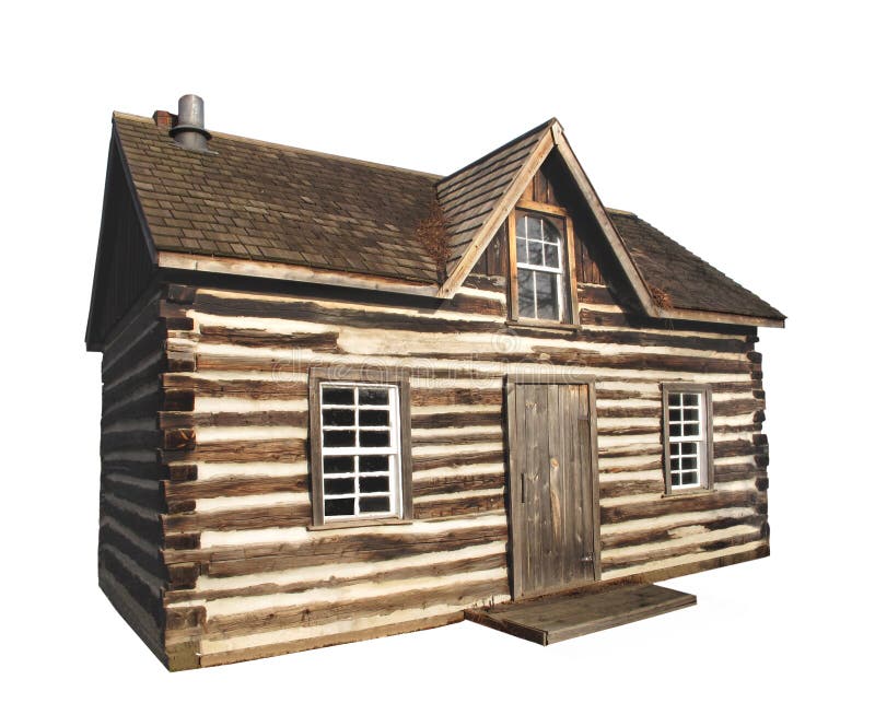 Old Log Cabin isolated