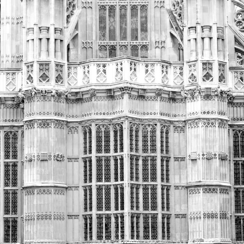 Old In London Historical Parliament Glass Window Structu Stock Photo