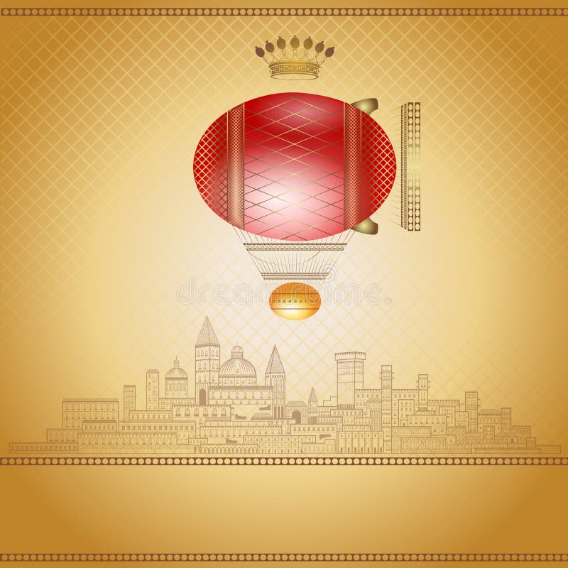 Old luxury easter airship background stock illustration Old luxury easter airship background stock illustration