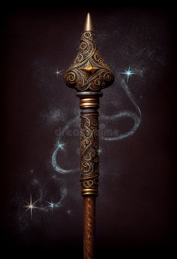 Old magic wand. AI Generated.