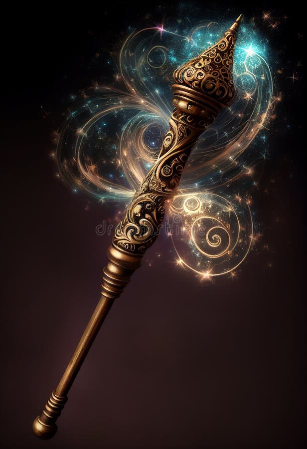 Old magic wand. AI Generated.