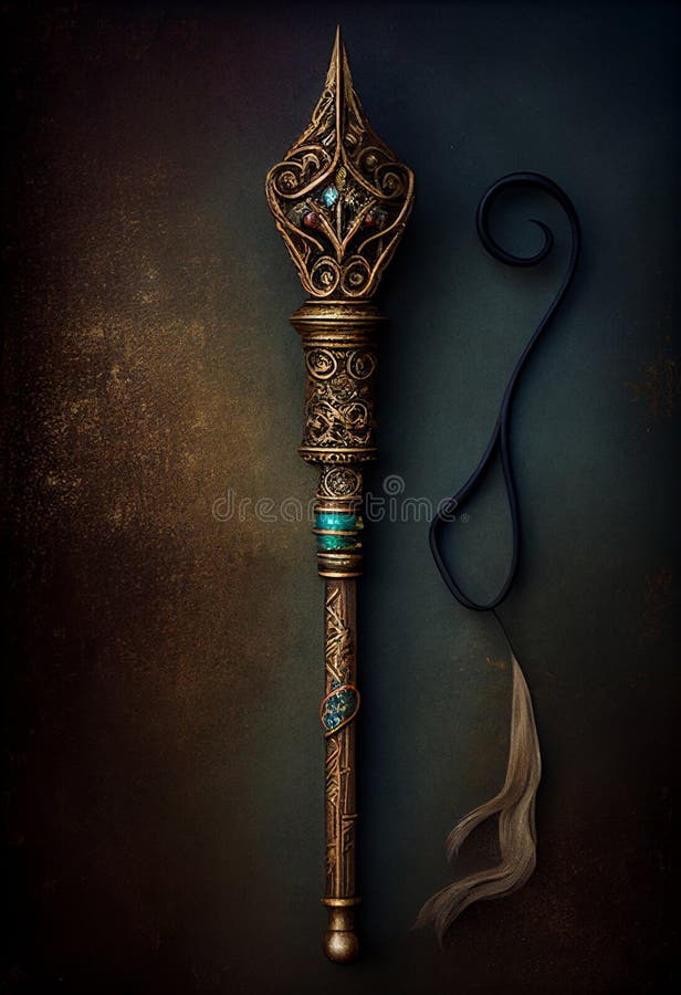 Old magic wand. AI Generated.