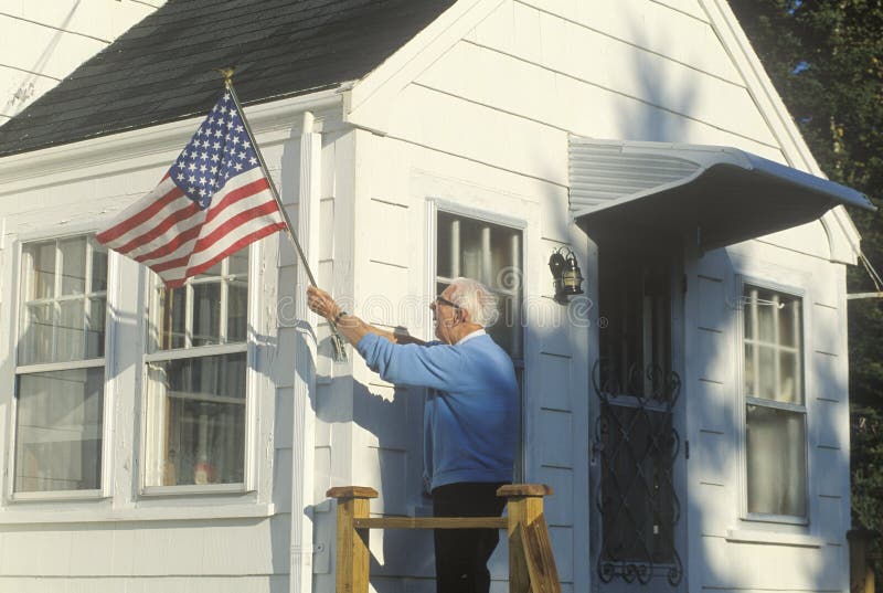 Old Man with American Flag