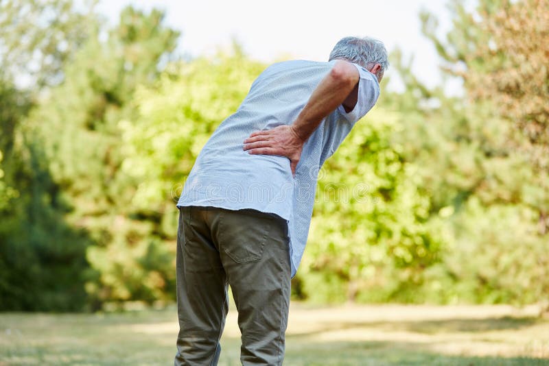 Old man with back pain