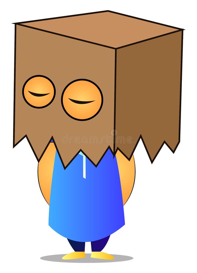 Old man with box on head, illustration, vector stock illustration Old man with box on head, illustration, vector stock illustration