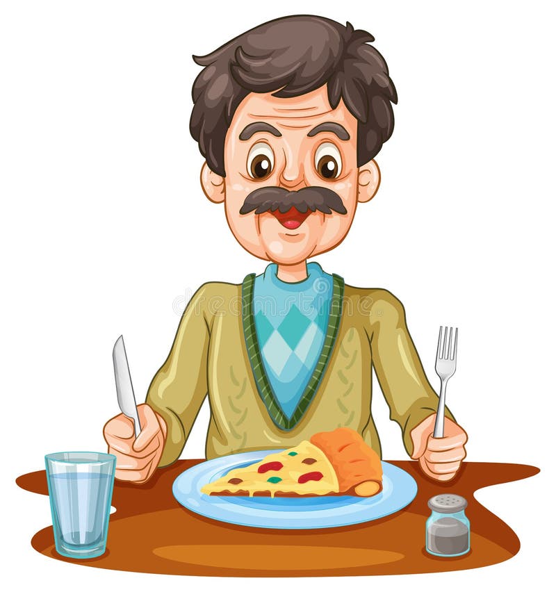 Old Man Eating Pizza on the Table Stock Vector - Illustration of drawing, background: 58923538 Old Man Eating Pizza on the Table Stock Vector - Illustration of drawing, background: 58923538